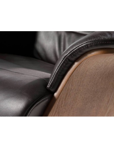 Sillón giratorio relax 5034 Angel Cerdá, piel marron chocolate.