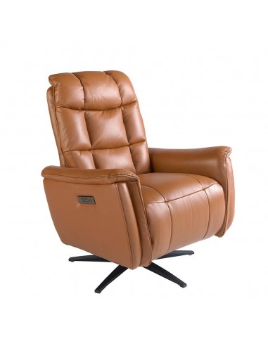 Poltrona relaxante design italiano couro marrom 5117 Angel Cerdá.