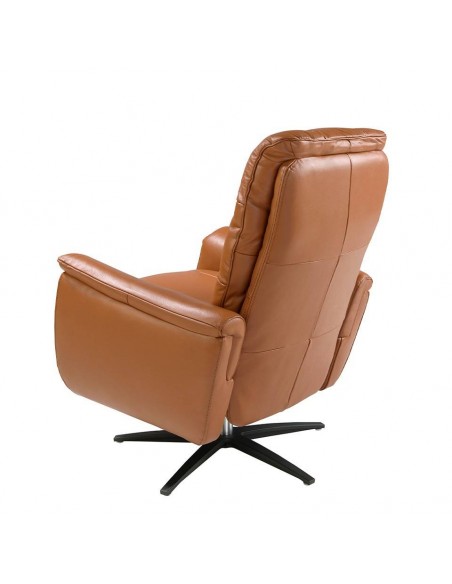 Poltrona relaxante design italiano couro marrom 5117 Angel Cerdá.