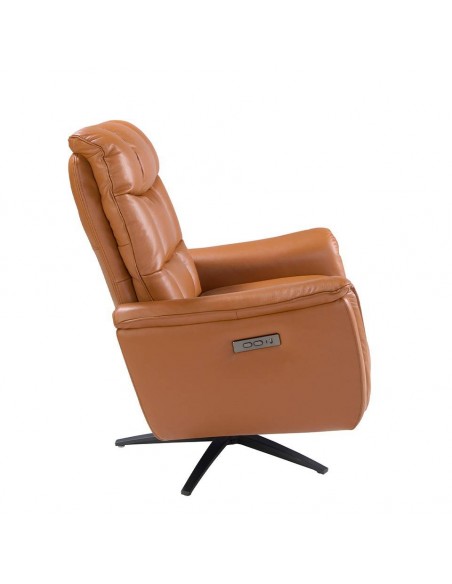 Poltrona relaxante design italiano couro marrom 5117 Angel Cerdá.