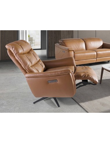 Poltrona relaxante design italiano couro marrom...