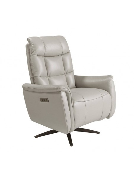 Sillón relax diseño Italiano piel gris 5114 Angel Cerdá.