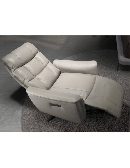 Poltrona relax design italiano couro gris 5114 Angel Cerdá.