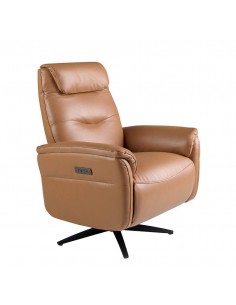 Poltrona relax design italiano couro marrom 5115 Angel...