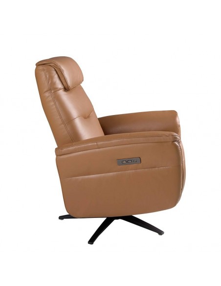 Sillón relax diseño Italiano piel marrón 5115 Angel Cerdá.