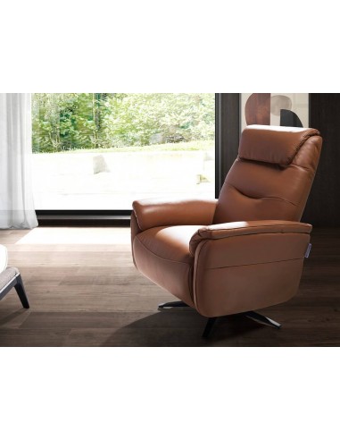 Sillón relax diseño Italiano piel marrón 5115...