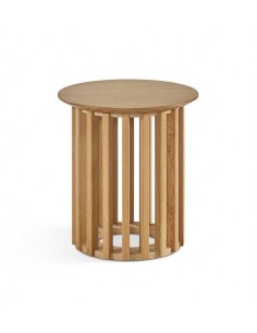 Mesa auxiliar étnico LUNE 40 x 45 em madeira natural.