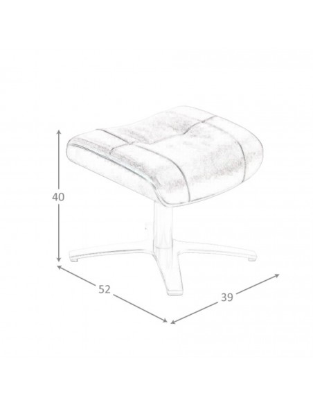 Pufe giratório Angel Cerdá 5003 estofado em couro chocolate