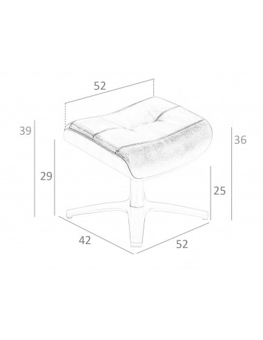 Pufe giratório Angel Cerdá 5088 estofado em...