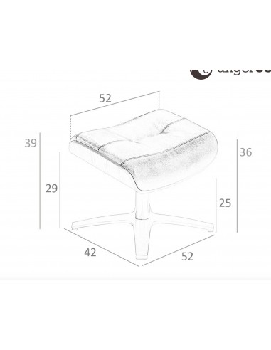 Ottoman giratorio Angel Cerdá 5084 tapizado en...