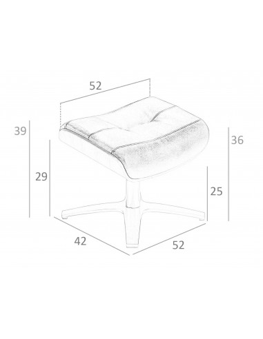 Ottoman giratorio Angel Cerdá 5035, piel marron...
