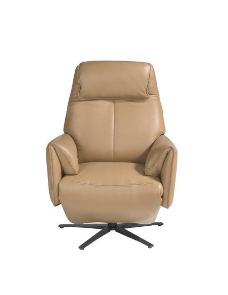 Sillón doble relax diseño Italiano Angel Cerdá 5086 piel arena.