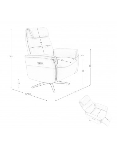 Sillón relax diseño Italiano piel marrón 5115...