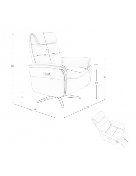 Sillón relax diseño Italiano piel marrón 5115 Angel Cerdá.