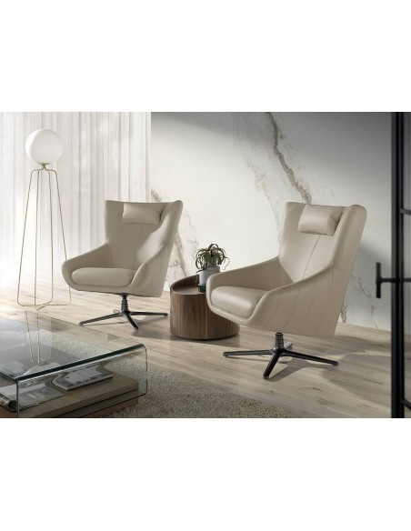 Sillón giratorio Angel cerdá 5089, cojín en piel topo.