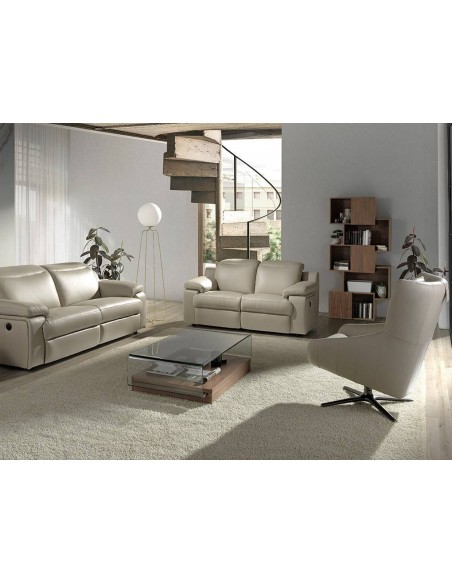 Sillón giratorio Angel cerdá 5089, cojín en piel topo.