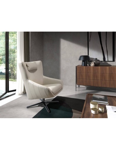 Sillón giratorio Angel cerdá 5089, cojín en piel topo.