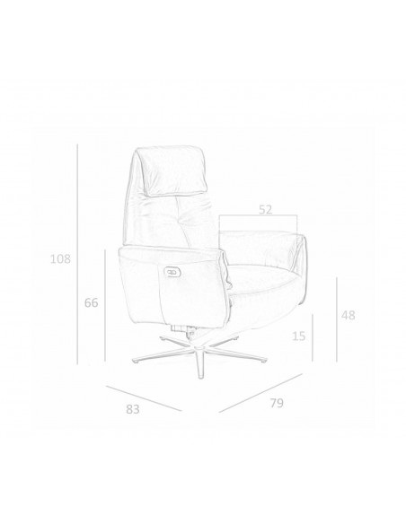 Poltrona duplo relax design italiano Angel Cerdá 5056 couro marróm.
