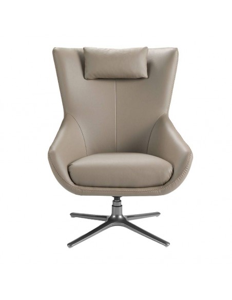 Sillón giratorio Angel cerdá 5044, cojín tapizado en piel visón.