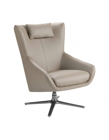 Sillón giratorio Angel cerdá 5044, cojín tapizado en piel visón.