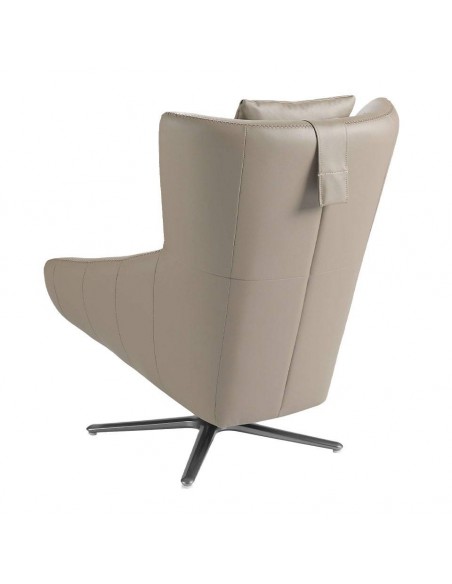 Sillón giratorio Angel cerdá 5044, cojín tapizado en piel visón.