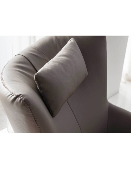 Sillón giratorio Angel cerdá 5044, cojín tapizado en piel visón.