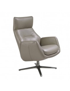 Sillón giratorio Angel Cerdá 5092, reclinable en piel gris