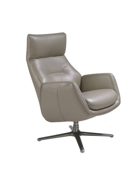 Sillón giratorio Angel Cerdá 5092, reclinable en piel gris