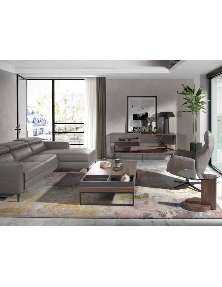 Sillón giratorio Angel Cerdá 5092, reclinable en piel gris