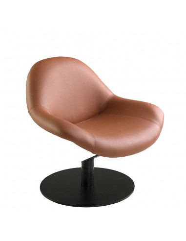 Sillón giratorio Angel Cerdá 5116, diseño italiano, polipiel marrón.