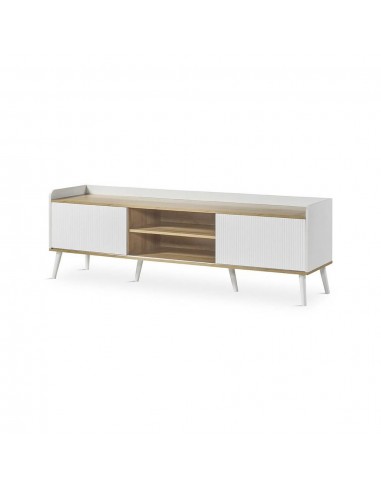 Móvel TV DOVER 180 x 45, cor Branco e Carvalho