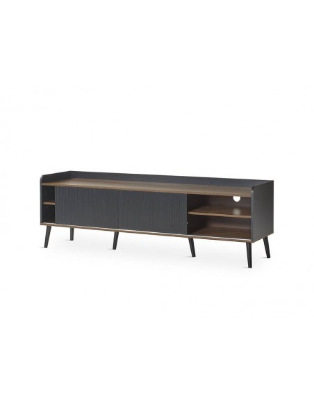Mueble de TV DOVER 180 x 45, color negro y nogal