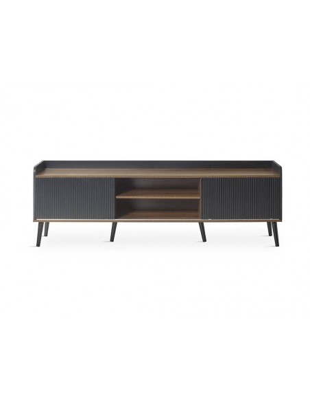 Mueble de TV DOVER 180 x 45, color negro y nogal