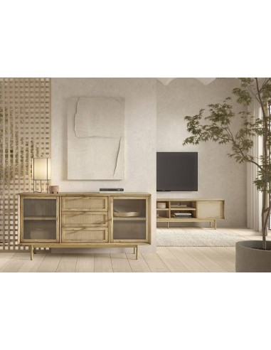 Aparador ANDES 160 x 45, madera natural y metal...