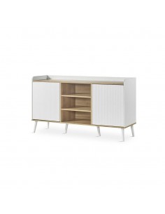 Aparador DOVER 150 x 45, melamina en blanco y roble,...