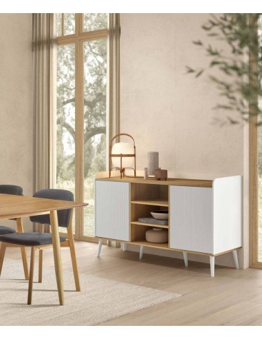 Aparador DOVER 150 x 45, melamina en blanco y...