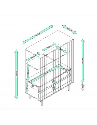 Teulat Aparador alto de diseño SIERRA lacado en...