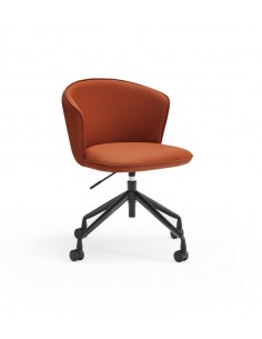 SILLA DE TEULAT ADD CON RUEDAS, CUERO SINTÉTICO TERRACOTA.