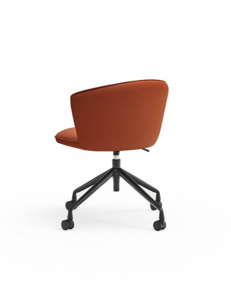 SILLA DE TEULAT ADD CON RUEDAS, CUERO SINTÉTICO TERRACOTA.