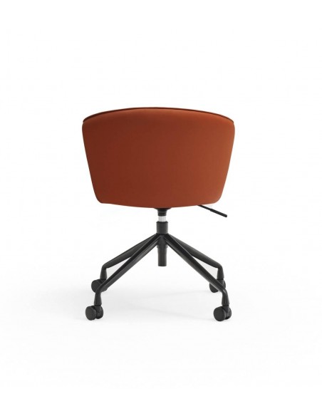 SILLA DE TEULAT ADD CON RUEDAS, CUERO SINTÉTICO TERRACOTA.