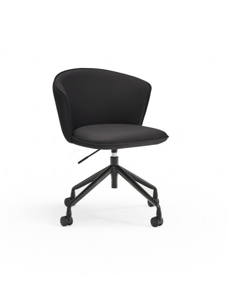 SILLA DE TEULAT ADD CON RUEDAS EN CUERO SINTÉTICO COLOR NEGRO.