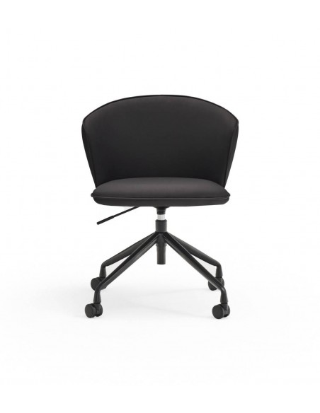 SILLA DE TEULAT ADD CON RUEDAS EN CUERO SINTÉTICO COLOR NEGRO.