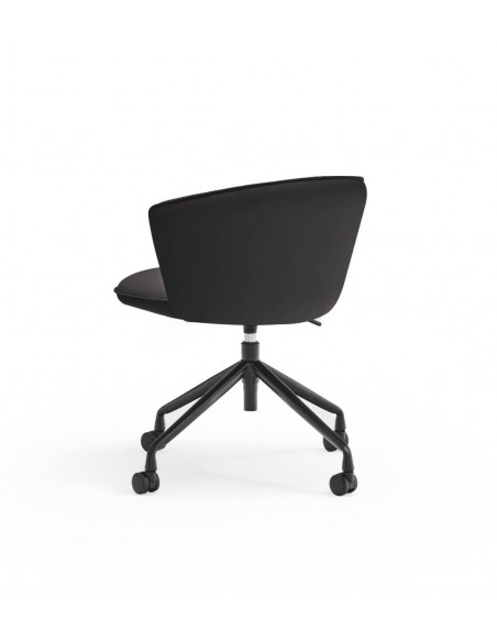 SILLA DE TEULAT ADD CON RUEDAS EN CUERO SINTÉTICO COLOR NEGRO.