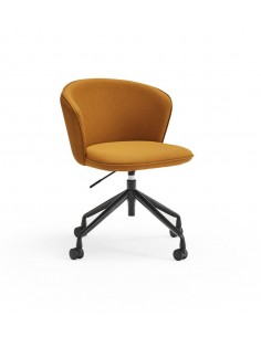 SILLA DE TEULAT ADD CON RUEDAS EN TEJIDO MOSTAZA.