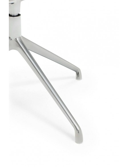 SILLA DE TEULAT ADD GIRATORIA EN CUERO SINTÉTICO COLOR NEGRO PATAS CROMADAS.