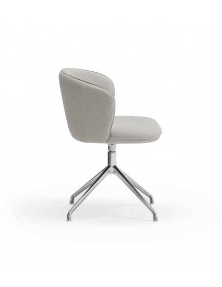 SILLA DE TEULAT ADD GIRATORIA EN TEJIDO GRIS CLARO PATAS CROMADAS.