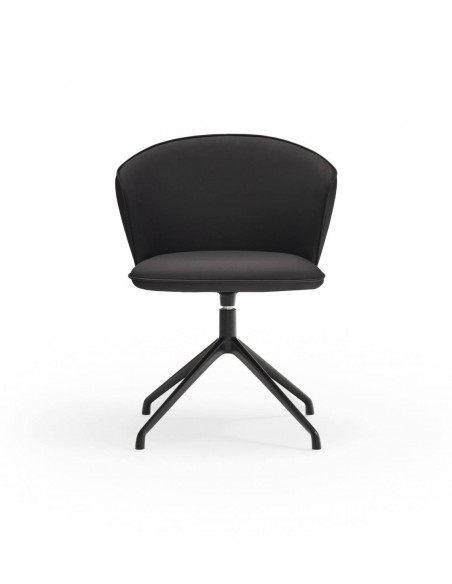 SILLA DE TEULAT ADD GIRATORIA EN CUERO SINTÉTICO COLOR NEGRO PATAS NEGRAS.