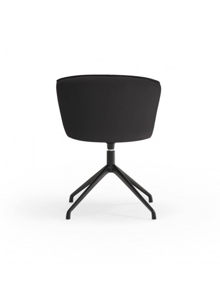 SILLA DE TEULAT ADD GIRATORIA EN CUERO SINTÉTICO COLOR NEGRO PATAS NEGRAS.