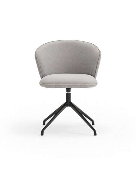 SILLA DE TEULAT ADD GIRATORIA EN TEJIDO GRIS CLARO PATAS NEGRAS.