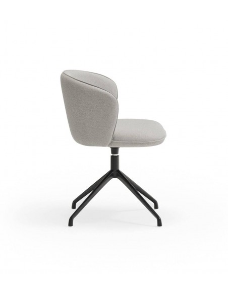 SILLA DE TEULAT ADD GIRATORIA EN TEJIDO GRIS CLARO PATAS NEGRAS.